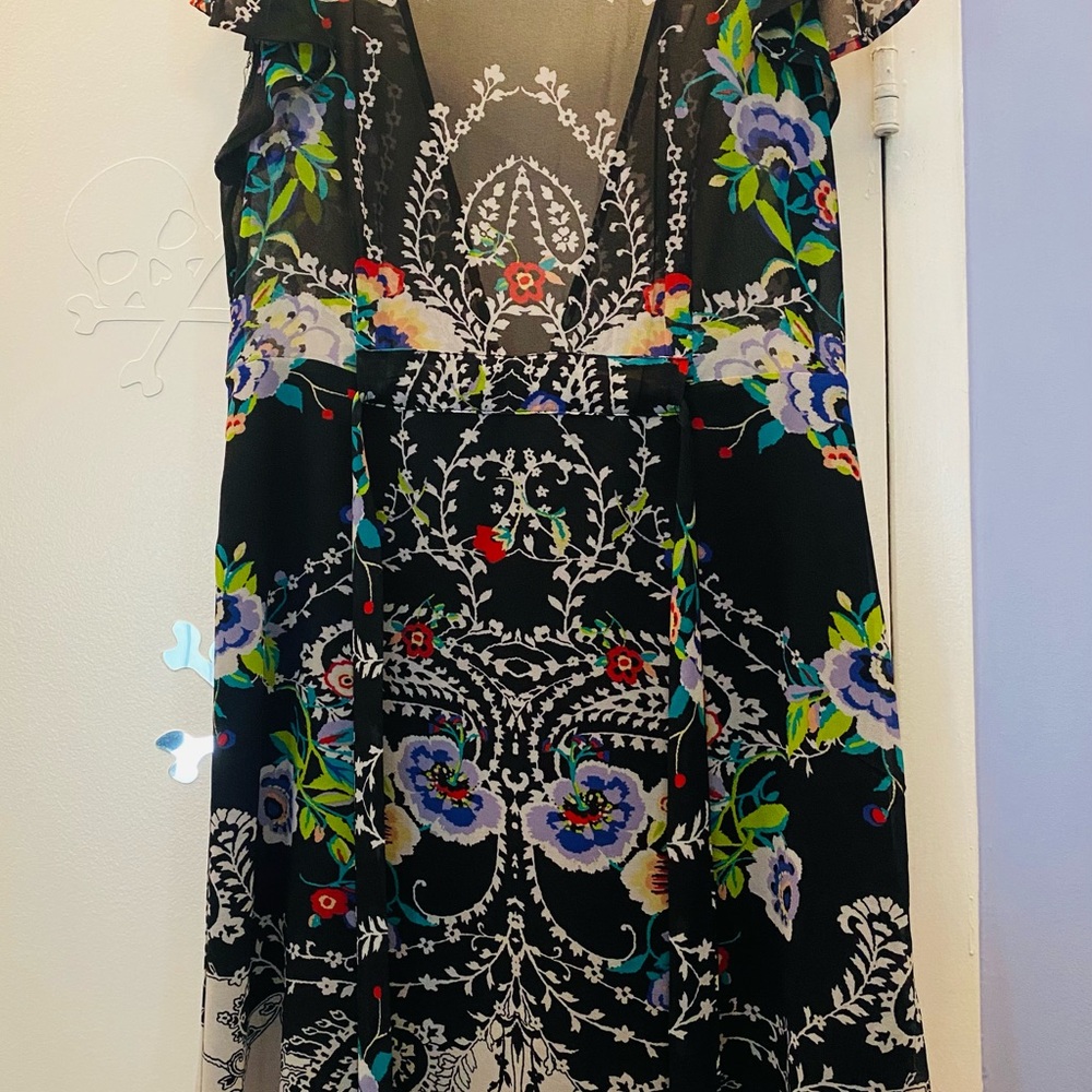 Floral Sheer Black Dress